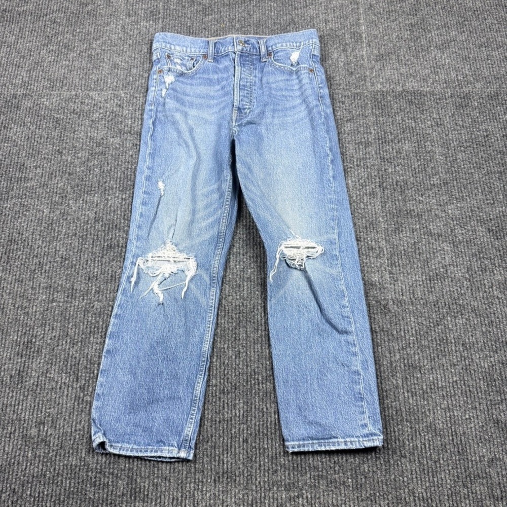 Gap Cheeky Straight High Rise Distressed Jeans 28/6P Medium Indigo 630193-00